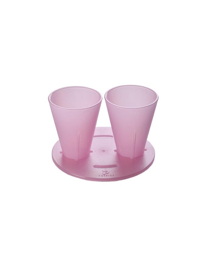 برسايذ اي طقم تقطير ثنائي العدسات وردي اللون - ماكينة تحضير قهوة مزدوجة التقطير مع قمع تقطير بلاستيكي، وإبريق زجاجي، وتصميم مسطح لتحضير كوب أو كوبين من القهوة المختصة - Image 2